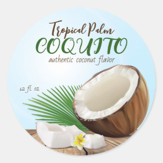 Coquito Coconut Tropical Classic Round Sticker