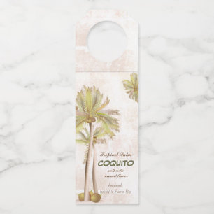 Coquito Coconut Tropical Palm Bottle Tag