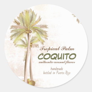 Coquito Coconut Tropical Palm Classic Round Sticker