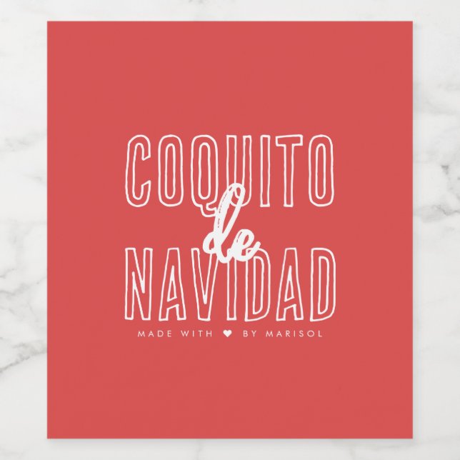 Coquito De Navidad  Wine Label (Single Label)