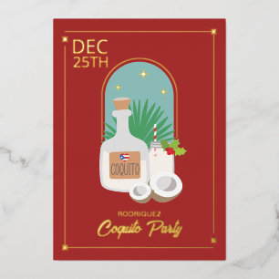Coquito Holiday Party Foil Invitation