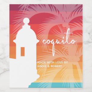 Coquito Palm Tree Wine Label