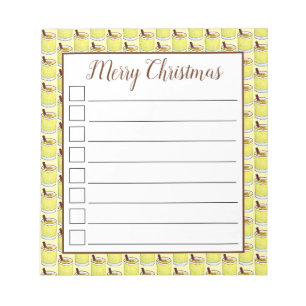 Coquito Puerto Rican Eggnog Drink Merry Christmas Notepad