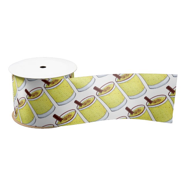 Coquito Puerto Rican Eggnog Rum Christmas Drink Satin Ribbon (Spool)