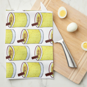 Coquito Puerto Rican Eggnog Rum Christmas Drink Tea Towel