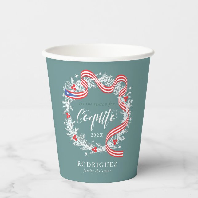 Coquito Puerto Rican Flag Paper Cup (Front)