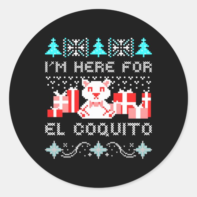 Coquito Puerto Rico Ugly Navidad Boricua Classic Round Sticker (Front)
