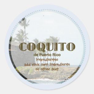 Coquito Puertorriqueno Blue Classic Round Sticker