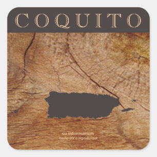 Coquito Puertorriqueno Mapa Square Sticker