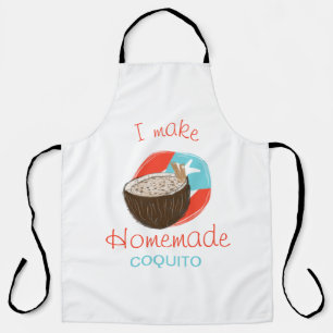 Coquito Recipe Drink Coconut Hand Drawn Business  Apron