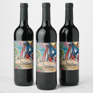 Coquito Recipe Egg Nog Drink Beach Business Wine Label