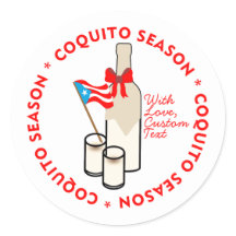 Coquito Season Bottle Label Small Personalise Text
