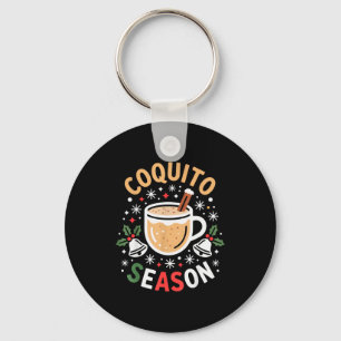 Coquito Season For Holiday Enthusiasts And Christm Key Ring