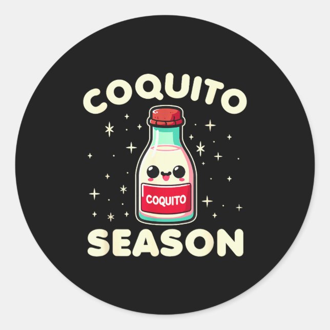 Coquito Season - Puerto Rican Coquito Christmas  Classic Round Sticker (Front)