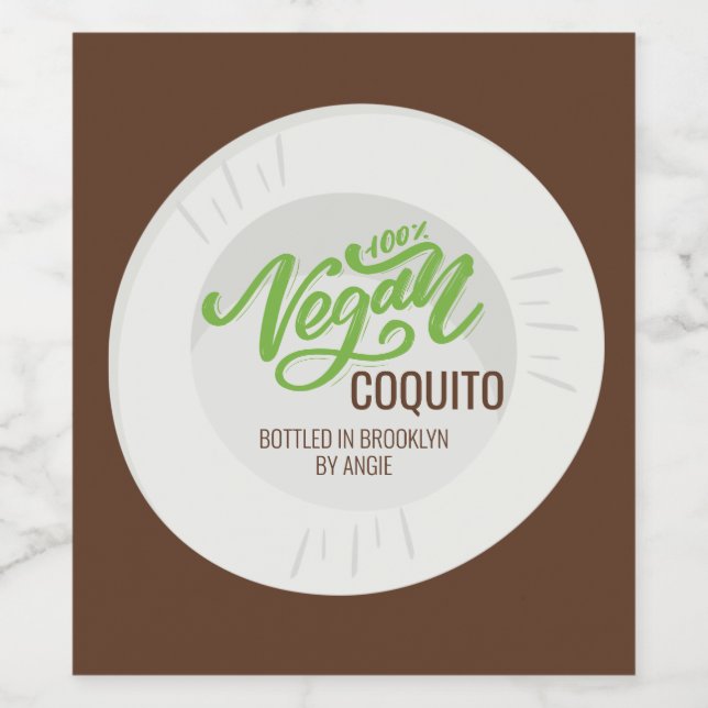 Coquito Vegan Coconut Beverage Classic Round Stick Wine Label (Single Label)