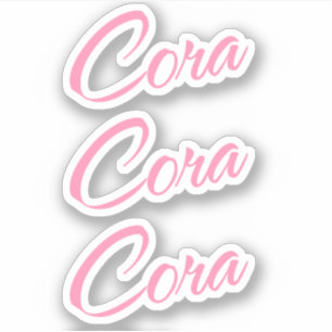 Cora Decorative Name in Pink x3