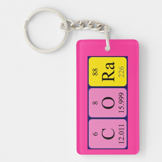 Cora periodic table name keyring (Front)