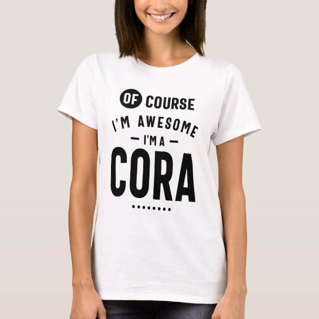 Cora Personalised Name Birthday T-Shirt (Front)