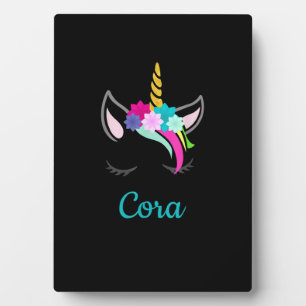 Cora Rainbow Unicorn Name T-Shirt Plaque