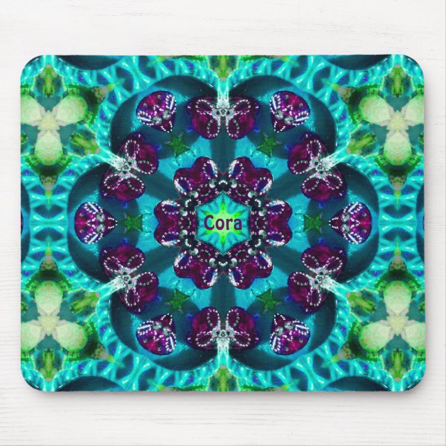 CORA ~ Sweet Glittery Pattern ~ Personalized ~ Mouse Mat (Front)