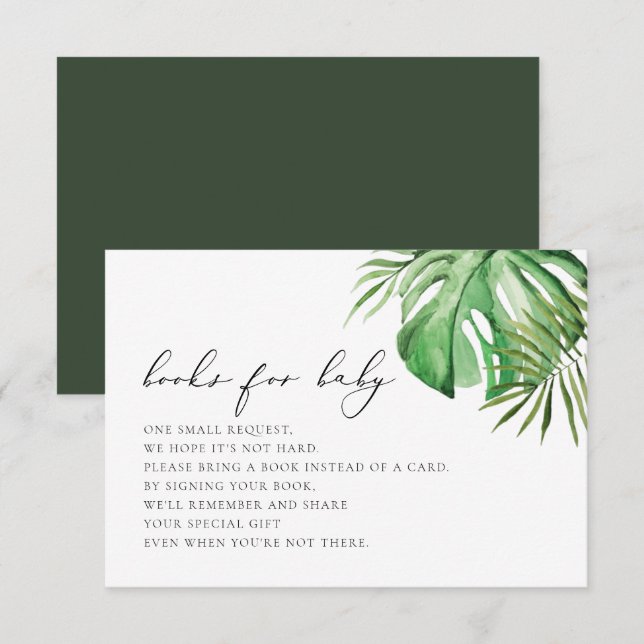 CORA Tropical Beach Palm Books for Baby Card (Front/Back)