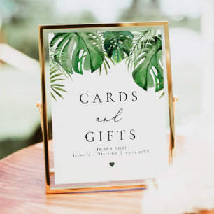 CORA Tropical Beach Palm Leaf Card and Gifts Sign
