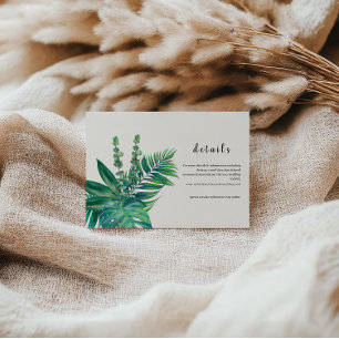 CORA Tropical Beach Palm Leaf Save the Date  Invitation