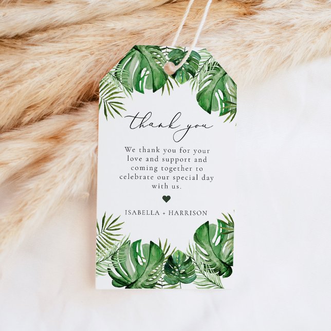 CORA Tropical Beach Watercolor Palm Leaf Island Gift Tags (Creator Uploaded)