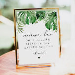 CORA Tropical Palm Beach Themed Mimosa Bar Sign<br><div class="desc">This mimosa bar sign template features tropical watercolor palm leaves and an elegant script font.  Easily edit *most* wording to match your event. This mimosa bar drink sign is perfect for your beach bridal shower,  destination wedding,  tropical bachelorette,  or any other special occassion.</div>