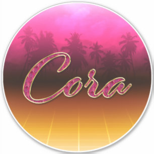 Cora Vorname Name golden pink Aufkleber Sticker
