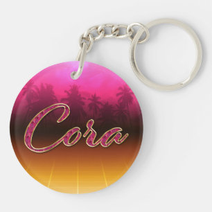 Cora Vorname Name golden pink Schlüsselanhänger Key Ring