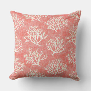 Coral Accent Pillow   Coastal Throw Pillows