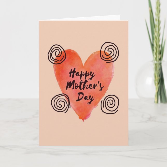 Coral Affection Mothers Day Card (Front)