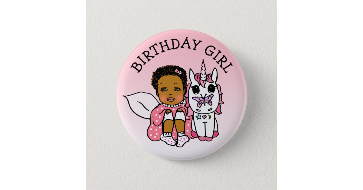 Coral African-American Fairy Unicorn Birthday Girl 6 Cm ...