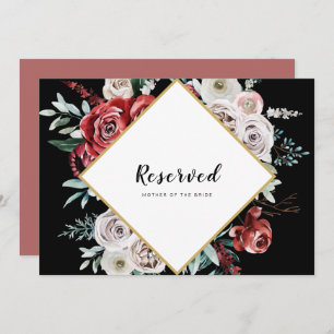 Coral Almond Watercolor Floral Reserved Seating Invitation