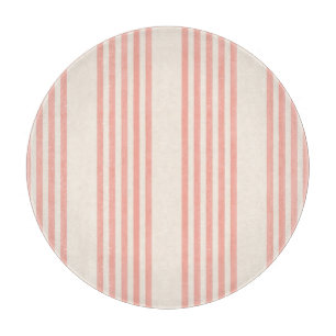 Coral and beige five stripe pattern cutting board