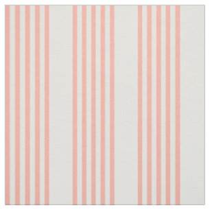 Coral and beige five stripe pattern fabric