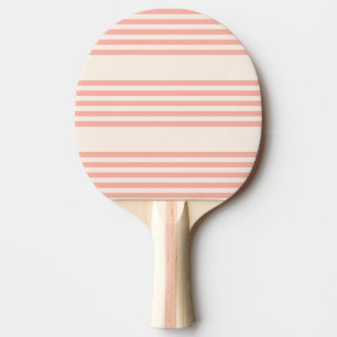 Coral and beige five stripe pattern ping pong paddle