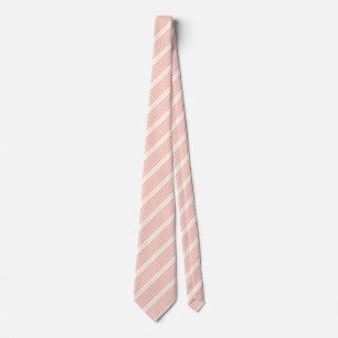 Coral and beige five stripe pattern tie