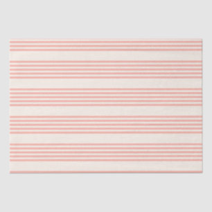 Coral and beige five stripe pattern tissue paper