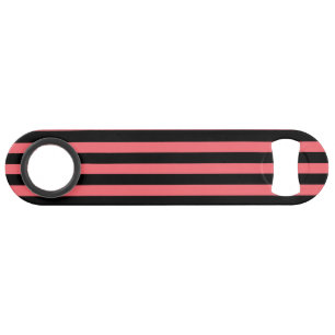 Coral and black candy stripes