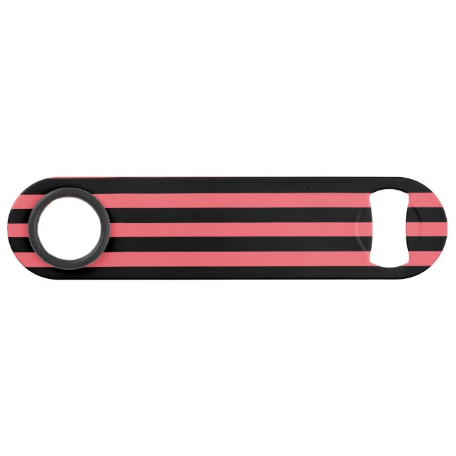 Coral and black candy stripes (Back Horizontal)