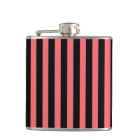 Coral and black candy stripes