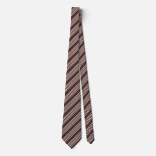 Coral and charcoal five stripe pattern tie