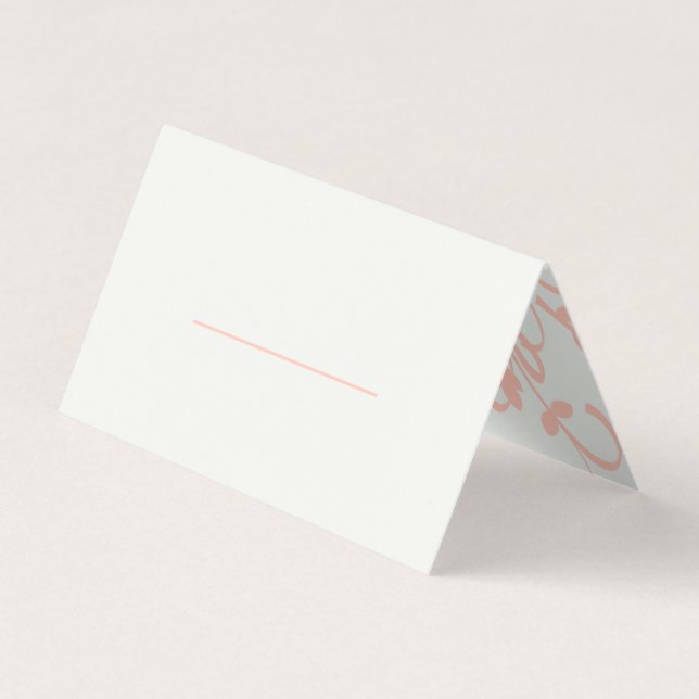 Coral and Cream Filigree Elegant Place Card (Front)