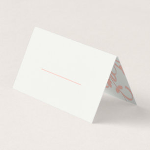 Coral and Cream Filigree Elegant Place Card