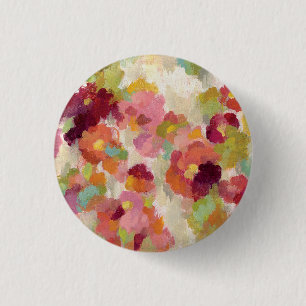 Coral and Emerald Garden 3 Cm Round Badge
