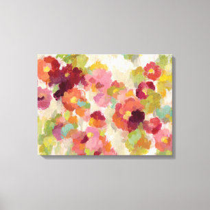 Coral and Emerald Garden Canvas Print