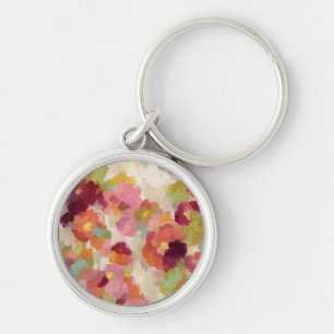 Coral and Emerald Garden Key Ring