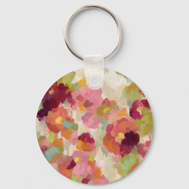 Coral and Emerald Garden Key Ring (Front)